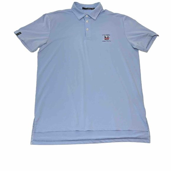 Ralph Lauren RLX MEDIUM Blue Golf Polo US Open 2019 Pebble Beach Wicking - Picture 2 of 12